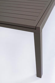 Extendable brown aluminum garden furniture table Hide 200-300 x 100 cm