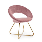 2x Gold Vanity armchair in pink velvet