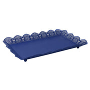 Rectangular blue metal tray cm39x22