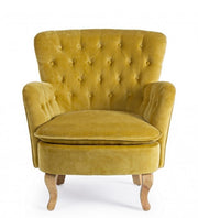 Vintage Orlins armchair in mustard quilted velvet