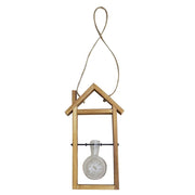 Wooden flower stand with glass 1 place cm17x6,5h30