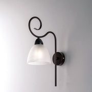 Rust Black iron wall light Alabaster White glass lampshade one light 22x h38 cm