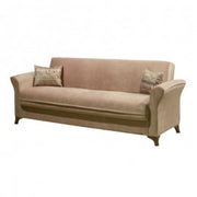Three seater sofa bed with BUKET container in Beige fabric 217x86x h85 cm