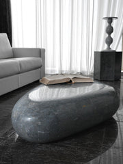 Modern gray stone coffee table 74 x 123 x h 27 cm