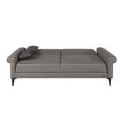 Silvera 3 seater sofa bed in gray brown herringbone fabric