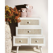 Living room chest of drawers in MDF with four drawers White MONTIEL 60x30,5x h70,5 cm