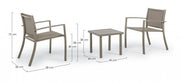 Garden set of 3 taupe metal living room Auri