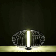 Led table lamp lampshade in glossy black steel 50x50xh. 29 cm