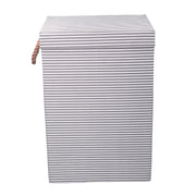Gray fabric bin with lid cm40x30h60