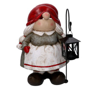 Resin gnome with red lantern 27,5x22h39 cm