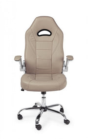 Office armchair upholstered in Boneville Beige leather