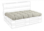 Poly pallet seat beige fabric cushion