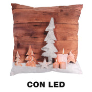 Brown led decoration fabric cushion cm40x40