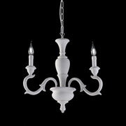 White Shabby wooden chandelier three lights 43x h50 cm