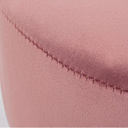 Adeline wooden stool with pink velvet effect 38h cm