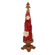 Resin tree with red flowers cm13x13h47,5
