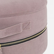 Set of two pink poufs with opening