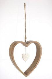 Wooden Heart Pendant - 2x Ginevra