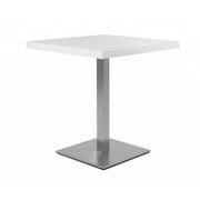 Square high table 75 cm white top and chrome base 70x70xh.75 cm