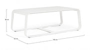 Outdoor coffee table in aluminum White MERRIGAN 105x62x h38 cm