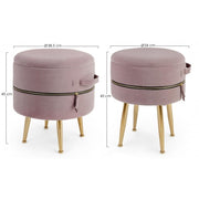 Set of two pink poufs with opening