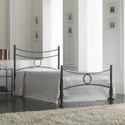 One and a half iron bed with footboard Black CONCA 126x208x h117 cm