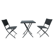 Set WRB015 Black rattan folding table and chairs