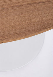 Natural style wooden and aluminum table Ø100a - 75h