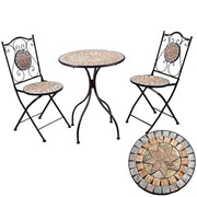 Urbino metal mosaic table with 2 chairs