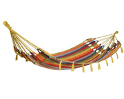 Striped outdoor hammock in cotton and polyester