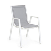 White Pelagius chair with armrests