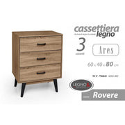 Cassettiera piccola como stile urban cm 60 x 40 x 80 h