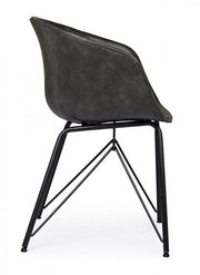 Warhol vintage anthracite eco-leather chair