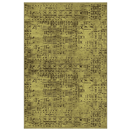 Non-slip chenille carpet Vadi green geometric decoration 120x180