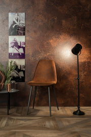 Faux leather chair with brown seat 44x50x84 cm