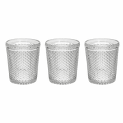 Set 3 Glasses 300 cc Diamante in transparent glass