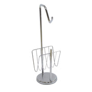 Chromed metal roll holder with magazine rack cm19h67