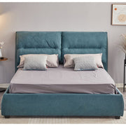 Blue Fabric Safira Double Storage Bed L 173 x W 214.5 x H 112 cm