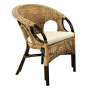 Garden armchair lucrezia cm 60 x 60 x h 82-47 walnut with cushion