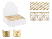 12x Gold Tinsel Ribbon 4M Assorted 2-Pack