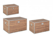 Set of 3 brown elegance trunks