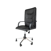 Makam black executive office armchair and chromed base