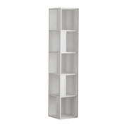 Corner bookcase White top 5 shelves 31.4x31.4x158.9