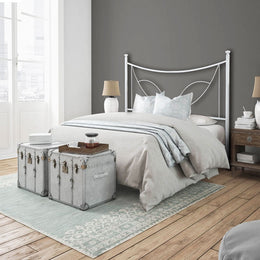 One and a half iron bed with iron bed frame TULIP White 126x202x h117 cm