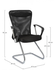KINGSTONE office chair in mesh fabric with armrests