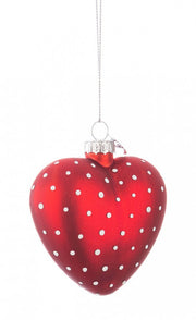 12x Red Polka Dot Heart VT Style Pendant