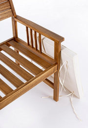 Living room set in acacia noemi wood with cushions