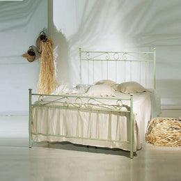 One and a half iron bed with footboard Green TEVERE 126x208x h117 cm