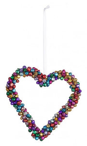 6x Multicolour Harlequin Heart Pendant