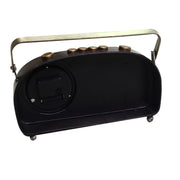 Round black metal clock cm33x7x22,5